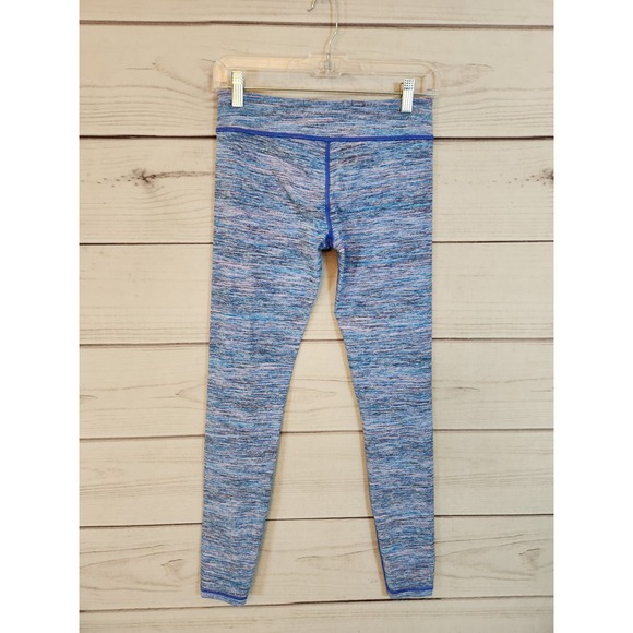 Ivivva‎ by Luluemon Girls Blue Purple Solid Elastic Waist Ankle Leggings Size 14 - Picture 2 of 7